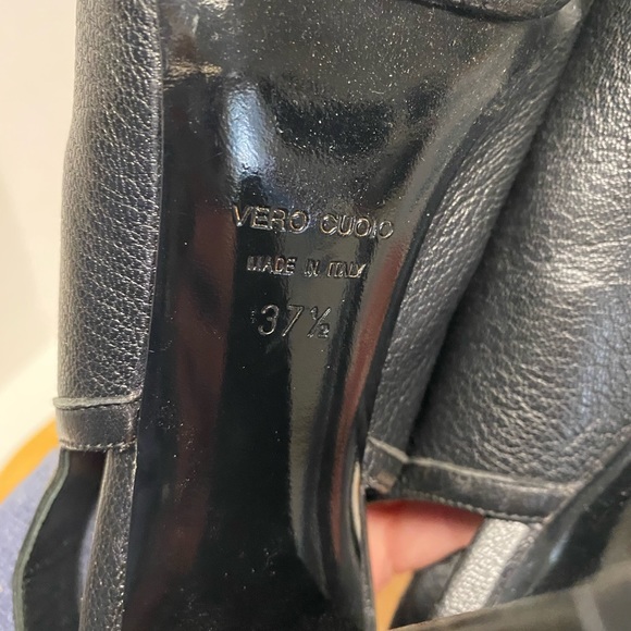 Hollywould Made In Italy Leather Lace Ip Peep Toe Heels - Picture 12 of 12